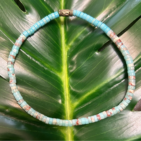 dainty imperial jasper beaded ankle bracelet anklet - Picture 2 of 3